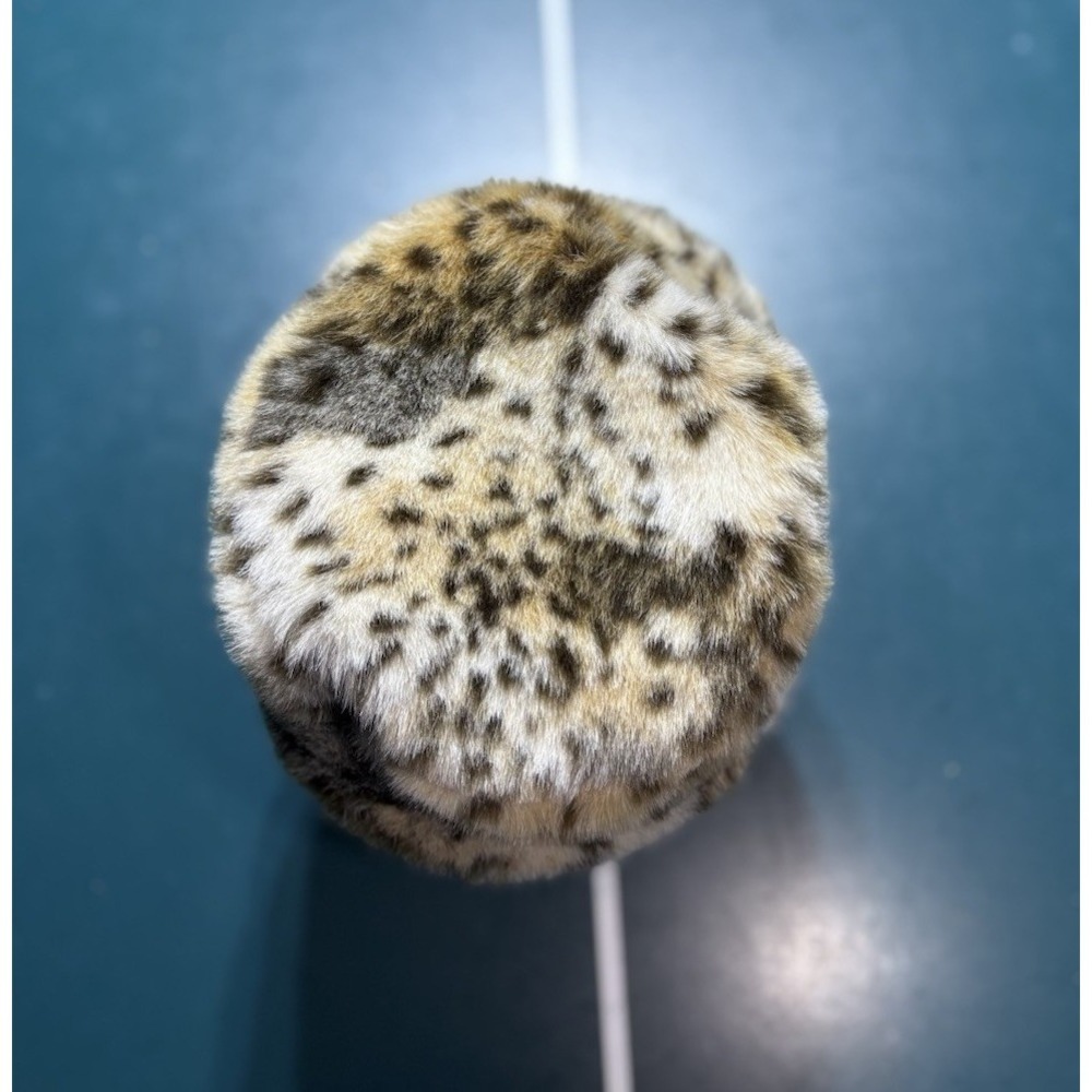Vintage Leopard Print Faux Fur Bucket Hat‎ Brown Black Beige Women's One Size - Picture 5 of 7